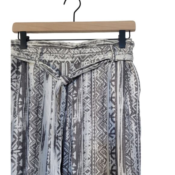 Cali 1850 Casual Linen Pants Smocked Waist Size Medium Gary White - Picture 10 of 10